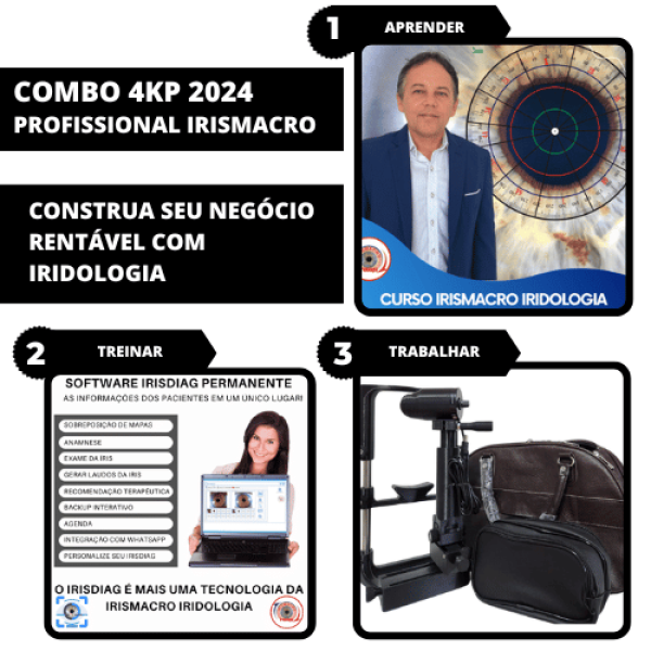 Combo 4kP24: Profissional Irismacro Iridologia: Capacitação Profissional e Tecnologia de Ponta.